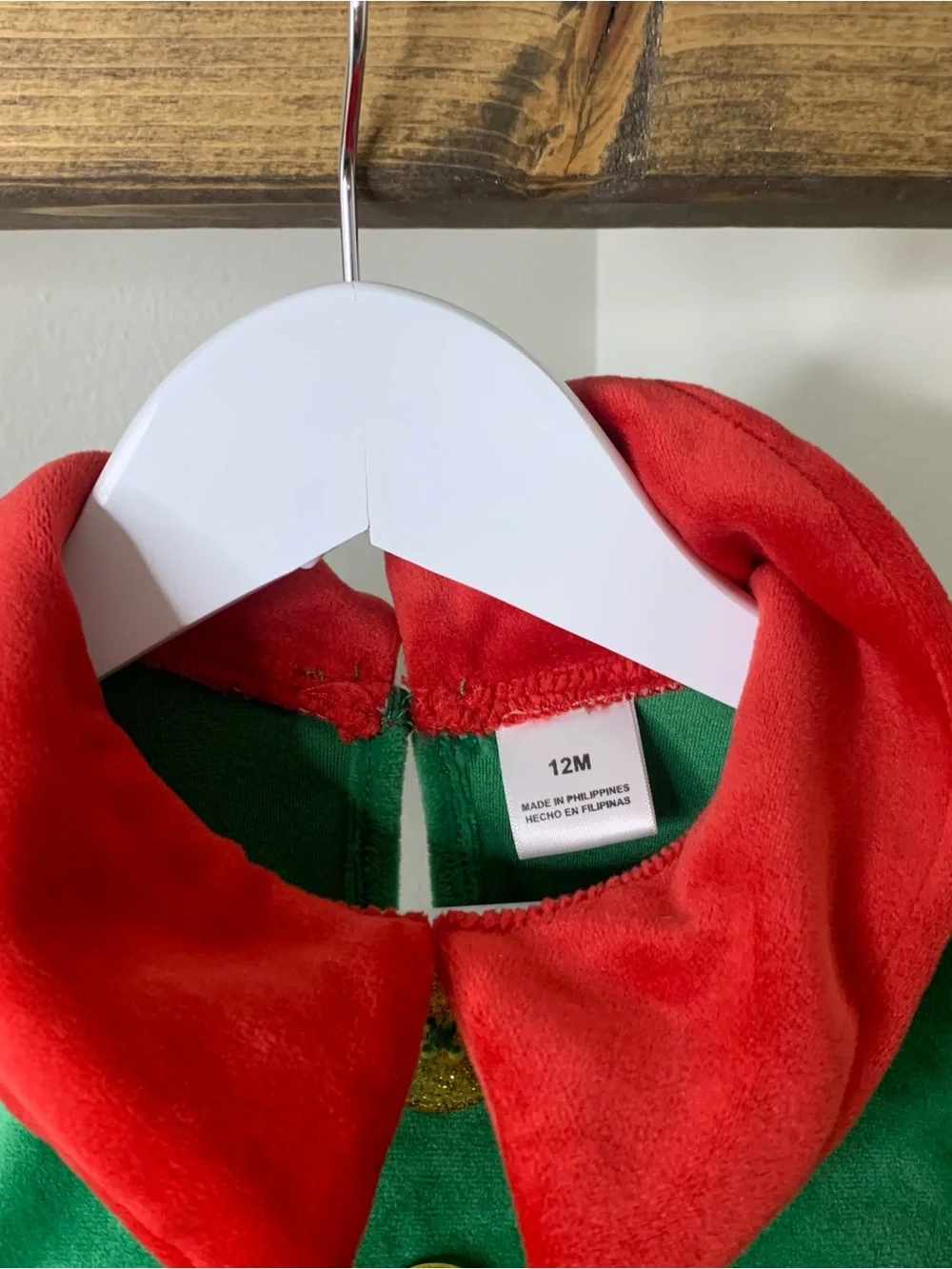 Christmas Green & Red Elf Dress for Kids Size 12M
